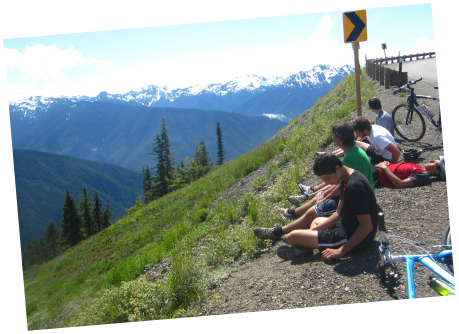 Teen Treks Pacific Northwest trek bicycles to the summit of Hurricane Ridge in Olympic National Park
